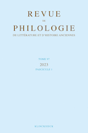 Revue de philologie, de littérature et d'histoire anciennes, 97-1